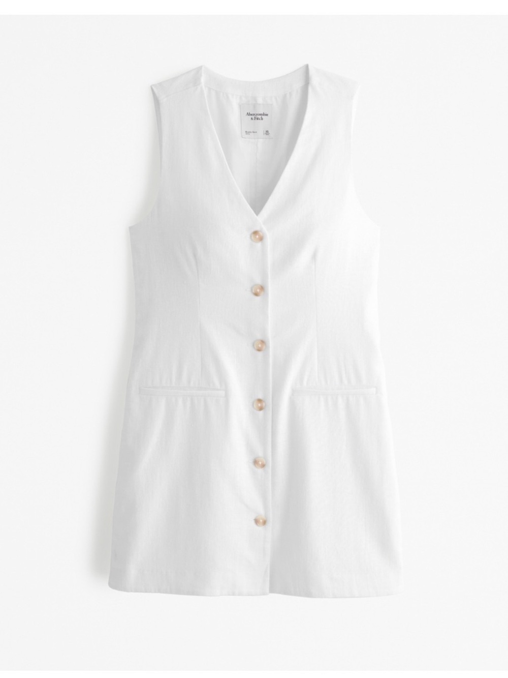 Abercrombie White Linen-Blend Vest Mini Dress